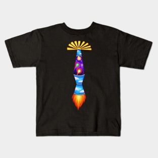 Lava Lamp Space Rocket Kids T-Shirt